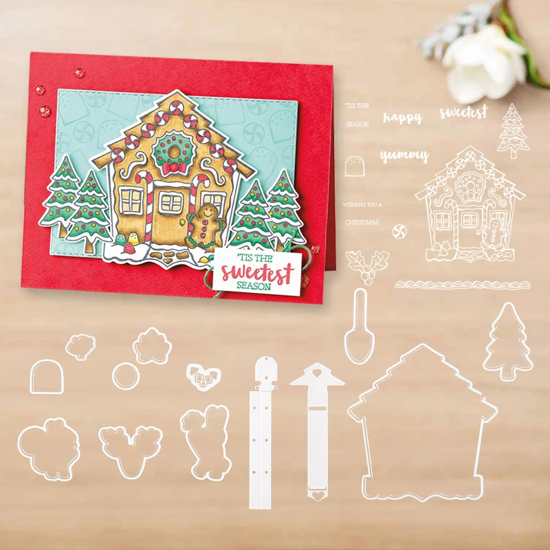

moving panda JC371 YUMMY CHRISTMAS Metal Cutting Dies and stamps DIY Scrapbooking album Decorative Embossing Hand-on Paper Card