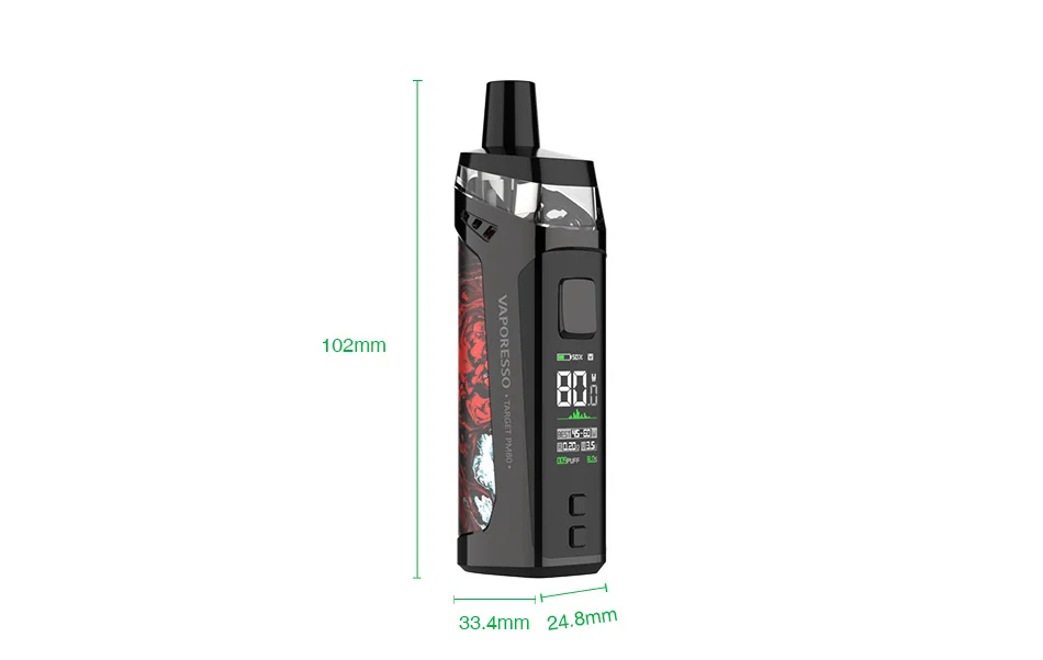 Комплект системы Vaporesso TARGET PM80 Pod с аккумулятором 2000 мАч и 4 мл Pod& Sub-ohm DL Vaping Mod Vape Kit vs Vinci X/Aegis Boost