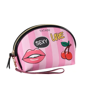 

Women Girls Makeup Bag Large Capacity Portable Fashion Letter Print Cosmetic Pouch Organizer Storage Bags
