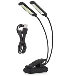 Clipe de bateria usb na leitura do livro diodo emissor de luz 6w cob braço flexível lâmpada suporte para notebook portátil trabalho luz noturna portátil leshp