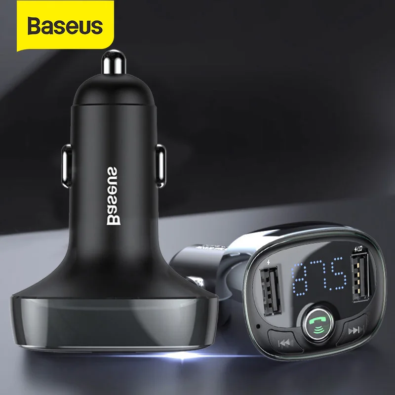 Baseus автомобильное Bluetooth беспроводное зарядное устройство fm передатчик Handsfree