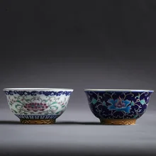 1 шт., керамическая цветная эмалированная чайная чашка, традиционная китайская кунг-фу, мини чайная чаша в винтажном стиле, чайная чашка ручной работы, чайная посуда, кофейная чашка