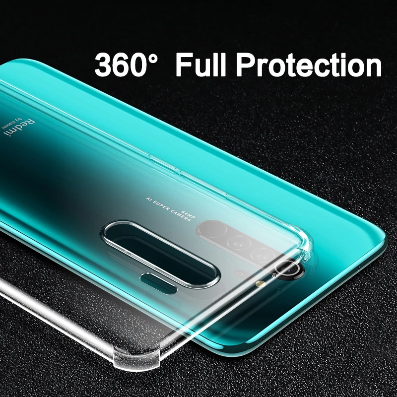 Чехол для Xiaomi Redmi Note 8 Pro защитный мягкий прозрачный чехол подушка безопасности