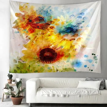 

Flower Painting tapestry Indian Mandala Witchcraft Hippie Tapestry Boho decor Macrame Wall Hanging Tapestry