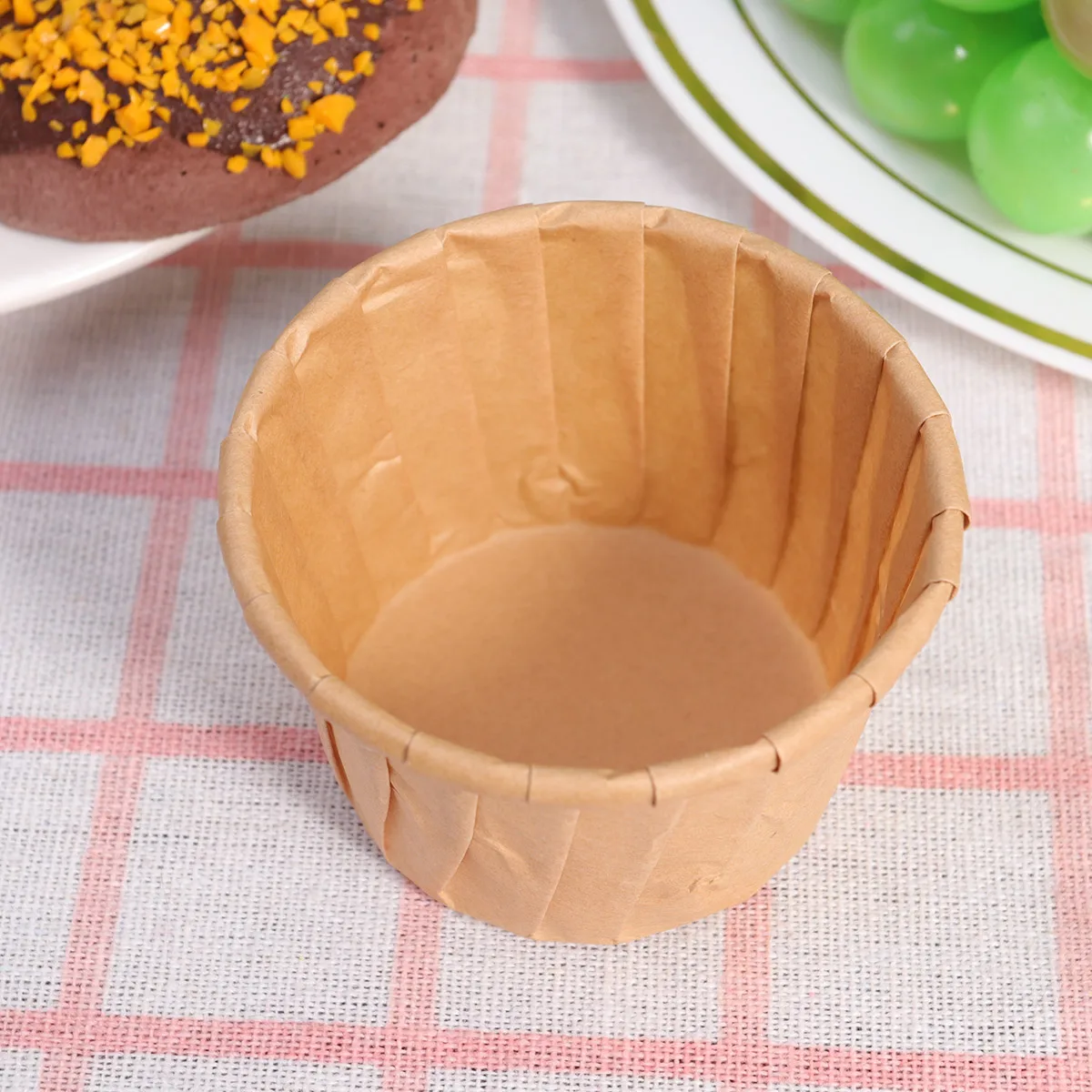 100pcs Disposable Curled Baking Cake Cups Heat-Resistant Paper Muffin Cupcake Paper Cups Baking Cupcake Wrappers Cake Wrapper