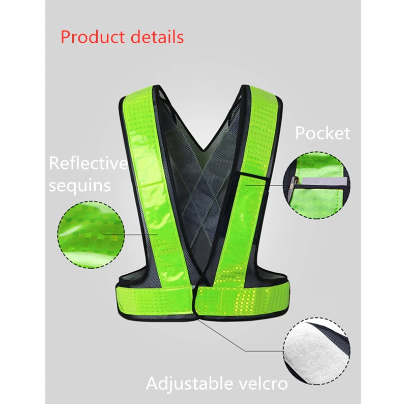 Универсальный v-образный светоотражающий жилет безопасности высокая видимость Безопасный Жилет дорожное строительство рабочий защитная одежда бесплатный логотип