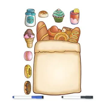 

Bread Bag Magnetic Whiteboard Fridge Magnets Remind Memo Message Board with 2 Pens for Drawing Writing