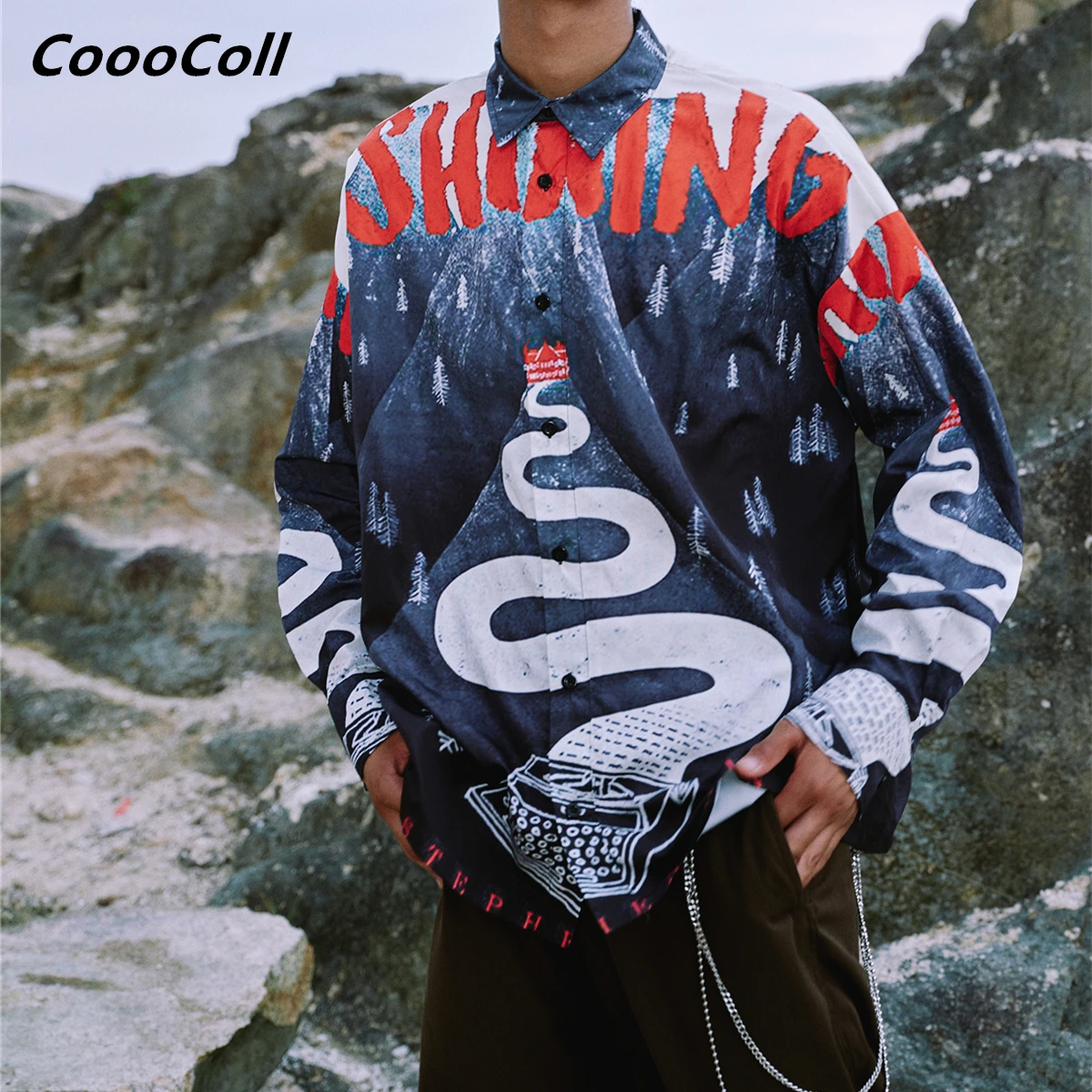 

CoooColl Casual Men Loose Shirt Spring AUtumn SHIRTS Dress Hip Hop Beach Clothing ASAP Rocky Shirts Fahion long Sleeve male tops