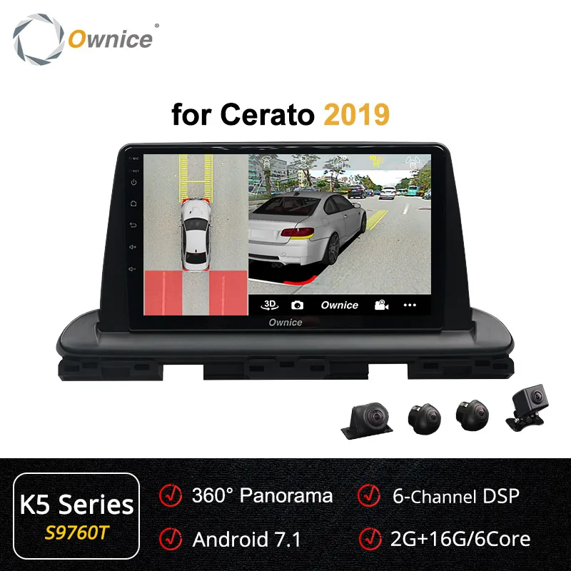 Ownice Android 9,0 Octa 8 Core автомобильный DVD для кіа CERATO K3 k3 k5 k6 360 панорама оптический gps Navi автомобиля видео радио плеер - Цвет: S9760 K5