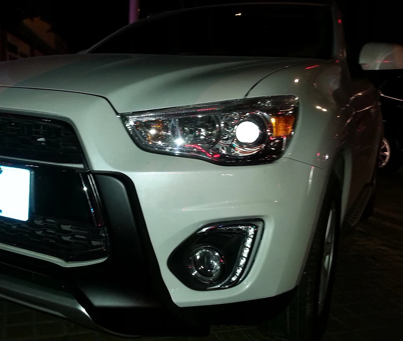 2 шт. для Mitsubishi ASX 2013- Светодиодный дневной ходовой светильник DRL Автомобильная противотуманная фара 6000K белый светильник желтый светильник