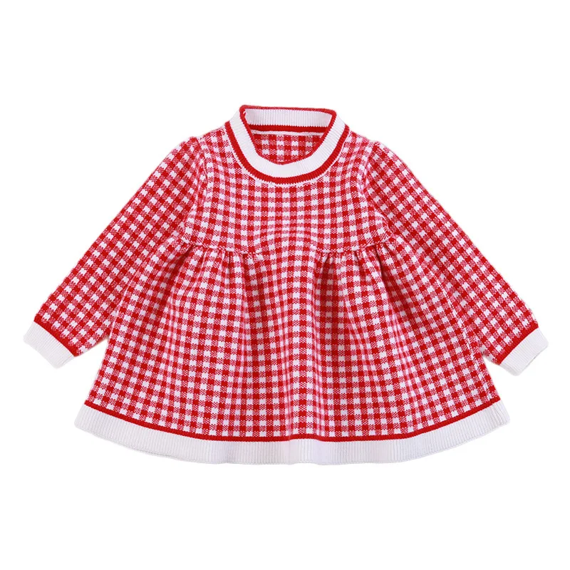 

Spring and Autumn 2019 New Korean Knitted Dress Long Sleeve Sweater for Infants Aged 1-4