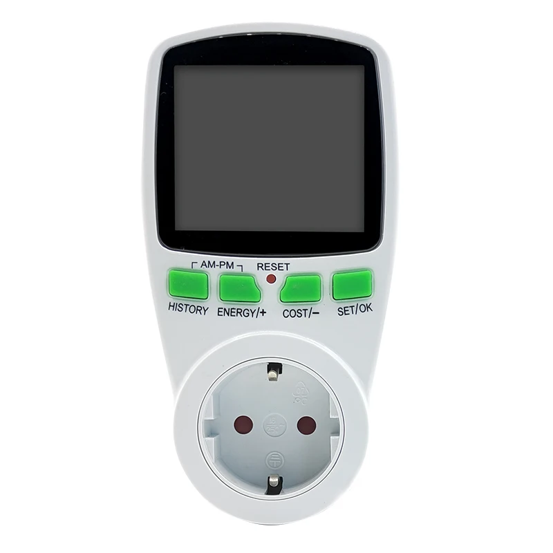 EU Digital LCD Energy watt Meter Wattmeter Wattage Electricity Kwh Power monitor Electric Meter Measuring Outlet Power Analyzer power meter