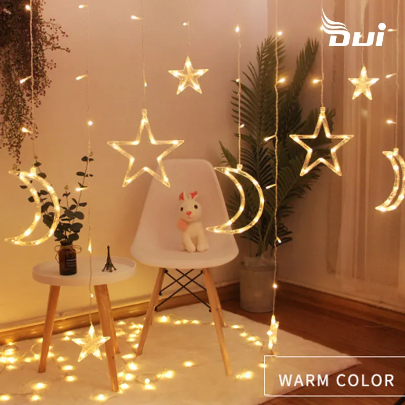 

Led Moon Star lamp String light Ins Christmas Lights sky star room lights curtain lamp Christmas Wedding Party decoration lights