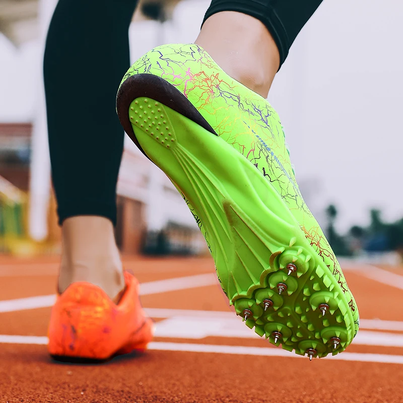 Мужская и женская спортивная обувь с шипами, кроссовки для занятий спортом, легкая спортивная обувь для бега, размер 35-45