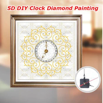 

5D DIY diamond painting yellow flower icon clock special shape diamond mosaic rhinestone embroidery cross stitch full kit a131