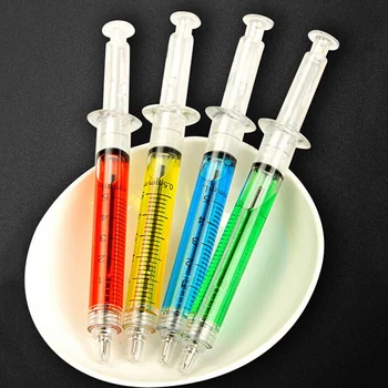 

Funny 10pcs/lot Plastic Syringe Pens Gifts For Teachers Papeleria Kawaii Nurse Pen Kawaii School Supplies Syringe Shaped pen