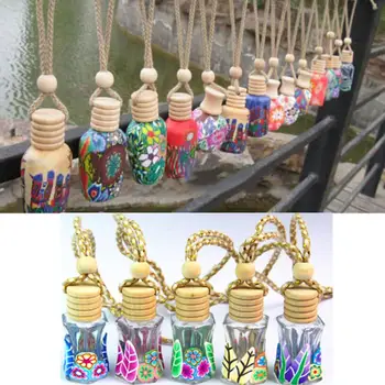 

Car Hanging Perfume Pendant Printed Freshener Air Hanging Fragrance Car Perfume Diffuser Bottle Automobiles Ornaments