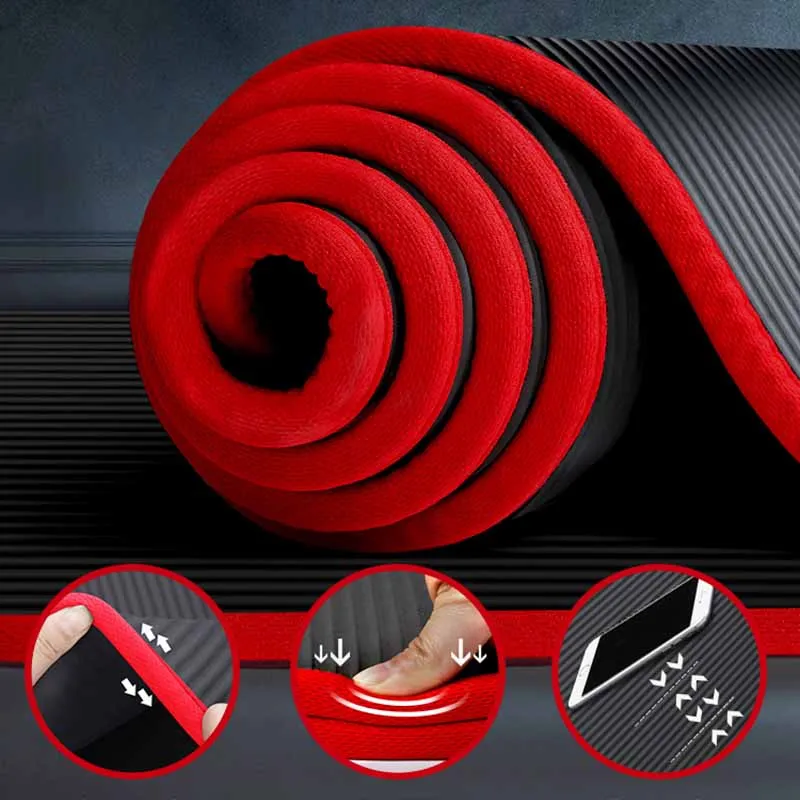 183*61*1cm NBR Yoga Mat Central European Men Fitness Exercise Beginner Yoga Mat Thicken Wide Lengthen Non-slip Sports Home yoga mat yoga fitness equipment