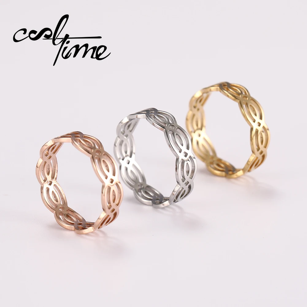 Cooltime Irsh Knot Finger Rings Per Le Donne New Fashion Wave Cute Luck Patten Simple Ring Filigrana Fashion Jewelry Acciaio Inossidabile