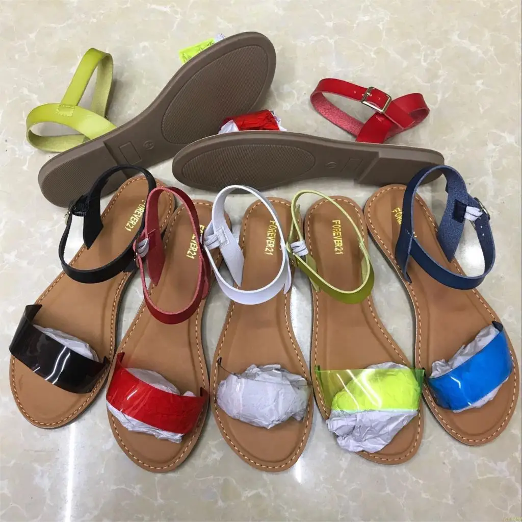 

Dropshipping Women Summer Beach Party Dress Shoes Fulgurant Sandals Thin Belt Roman Flat Women Flip Flops Casual Slippers