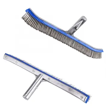 

18inch Swimming Pool Steel Brush Bottom Walls Cleaning Supplies for Pond Spa Hot Spring Fountain Pool Pond Cleaning Steel Brush