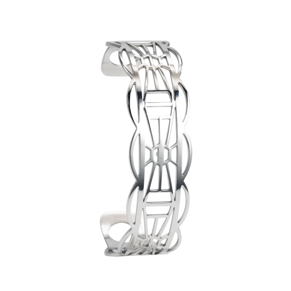 Legenstar 14 мм браслет и браслет Argent Pulseiras полые из нержавеющей стали жоржет манжеты браслеты и браслет Bijoux Manchette браслет - Окраска металла: Родиевое покрытие
