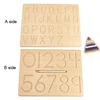 Montessori Tracing Groove Toys Writing Board Alphabet ABC Letters Board Double Shapes Number 1-10 Plush Double Side Beech Wood 3