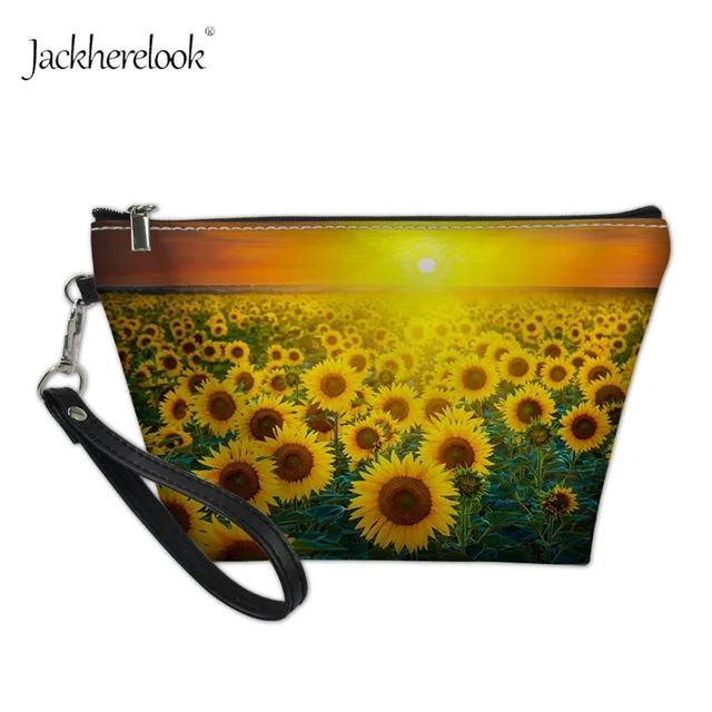 Jackherelook, желтый, с принтом подсолнуха, косметичка, сумка, Цветочный, для путешествий, клатч, сумка для туалетных принадлежностей, мини-сумка для хранения монет, сумка-коллаж - Цвет: HMM1140Z8