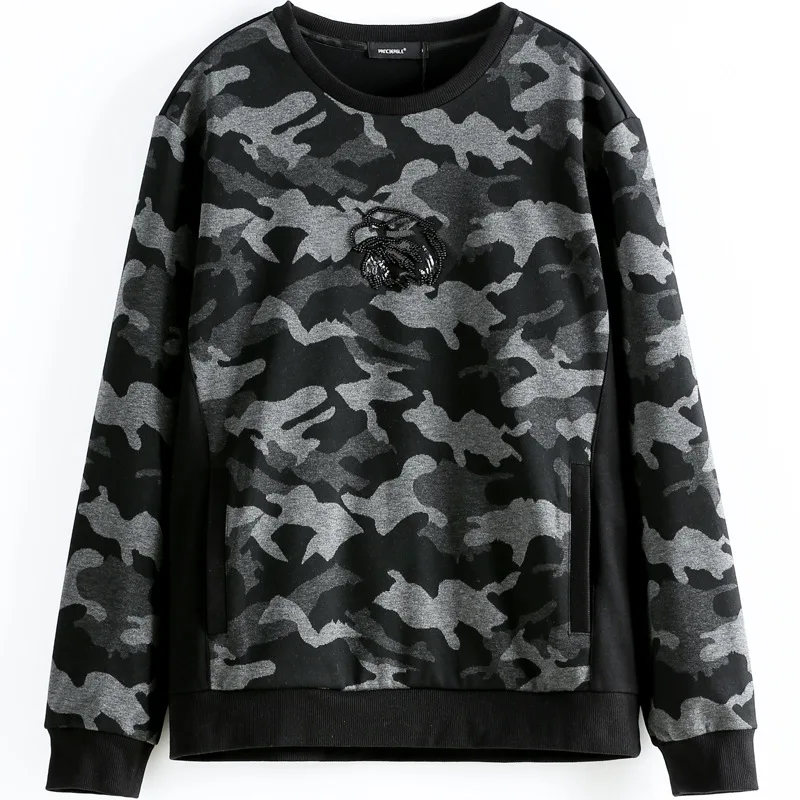 

2019 Autumn New Style MEN'S Wear Large Size Hoodie Men's Plus-sized Men's Camouflage Fashion MEN'S Hoodie 596