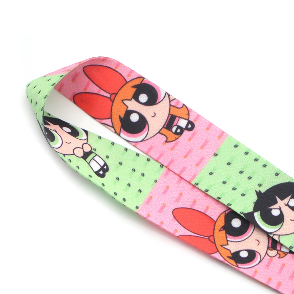 CA105 Powerpuff девушки ремешки для ключей ID карты пропуск мобильного телефона USB держатель значка повесить веревку Лариат Ремешок