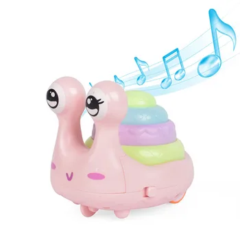 

Snail Model Press Toy Educational Cartoon Toys Walking Crab Inertia Cars with Light Music Pull Back Mini Toy for Children Kids