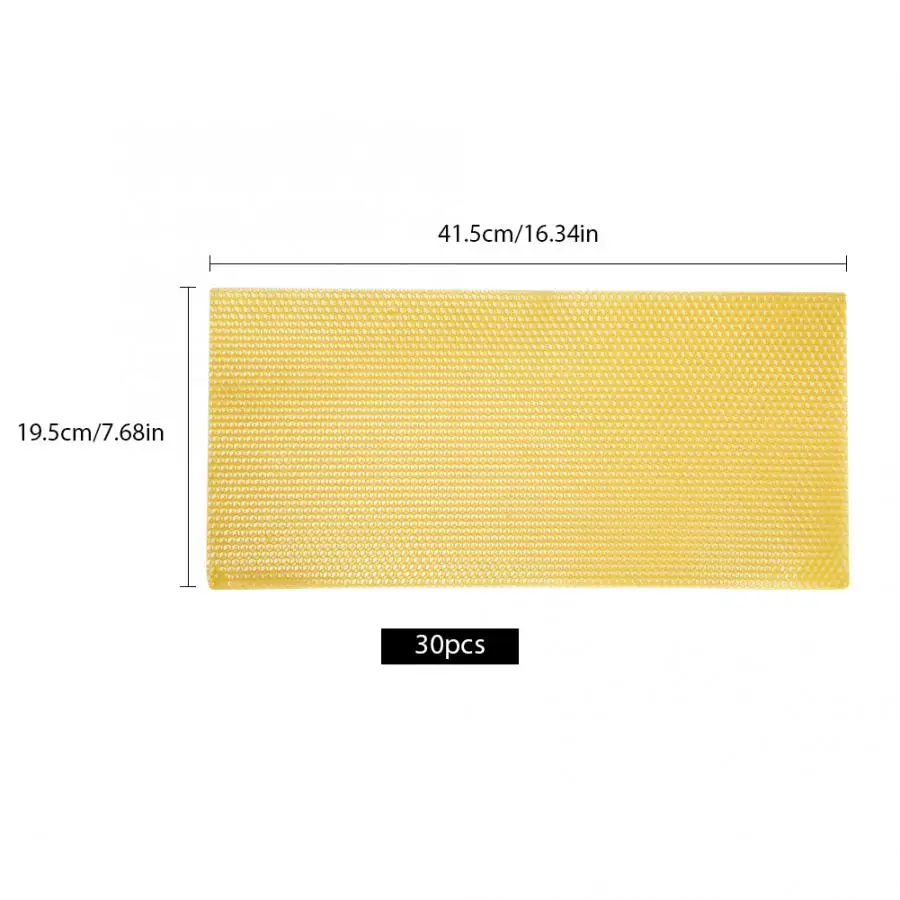 30pcs Honeycomb Bee Wax Foundation Beehive Wax Frames Base Sheets Honey Frame