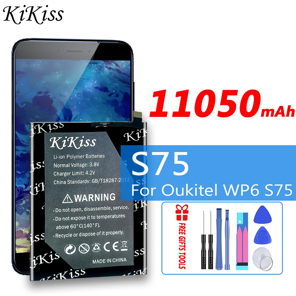 KiKiss 11050mAh Rechargeable Battery S75 for Oukitel WP6 Mobile Phone Batteries | Мобильные телефоны и аксессуары