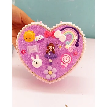 

Children DIY Simulation Cream Clay Jewelry Storage Box Creative Handmade Painting Candy Box Cute Girls Makeup Box Kids Gifts