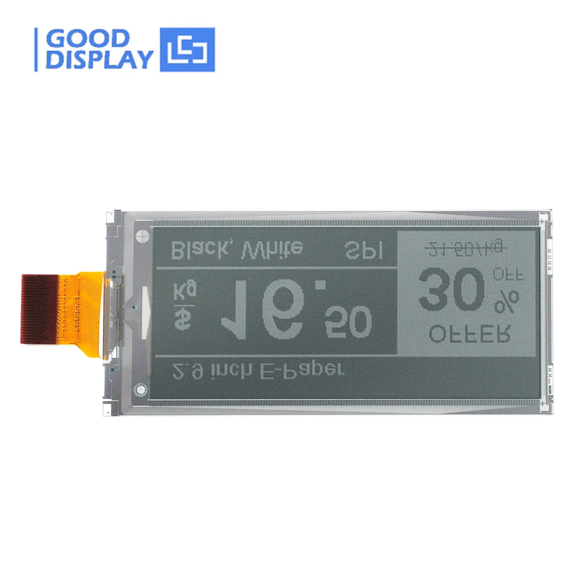 Polegada E-paper Display Parcial Atualizar Cinza Preto e Branco E-ink Tela Gdey029t94 2.9 - Imagem 3