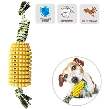 

Dog Chew Toys Puppy Teeth Cleaning Toy Durable Natural Rubber Brushing Stick Dental Care Corn for Small Medium Dogs Pets