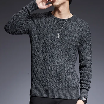 

2020 New Fashion Brand Sweaters Man Pullovers O-Neck Slim Fit Jumpers Knitwear Thick Autumn Korean Style Casual Mens Clothes