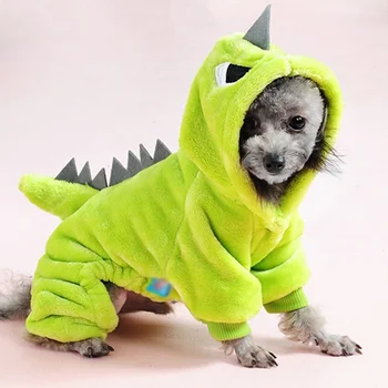 

Soft Warm Dog Clothes Winter Dog Dinosaur Makeover For Dogs Jumpsuits Fleece Dog Coat Jacket Pet Pajamas Chihuahua Clothing