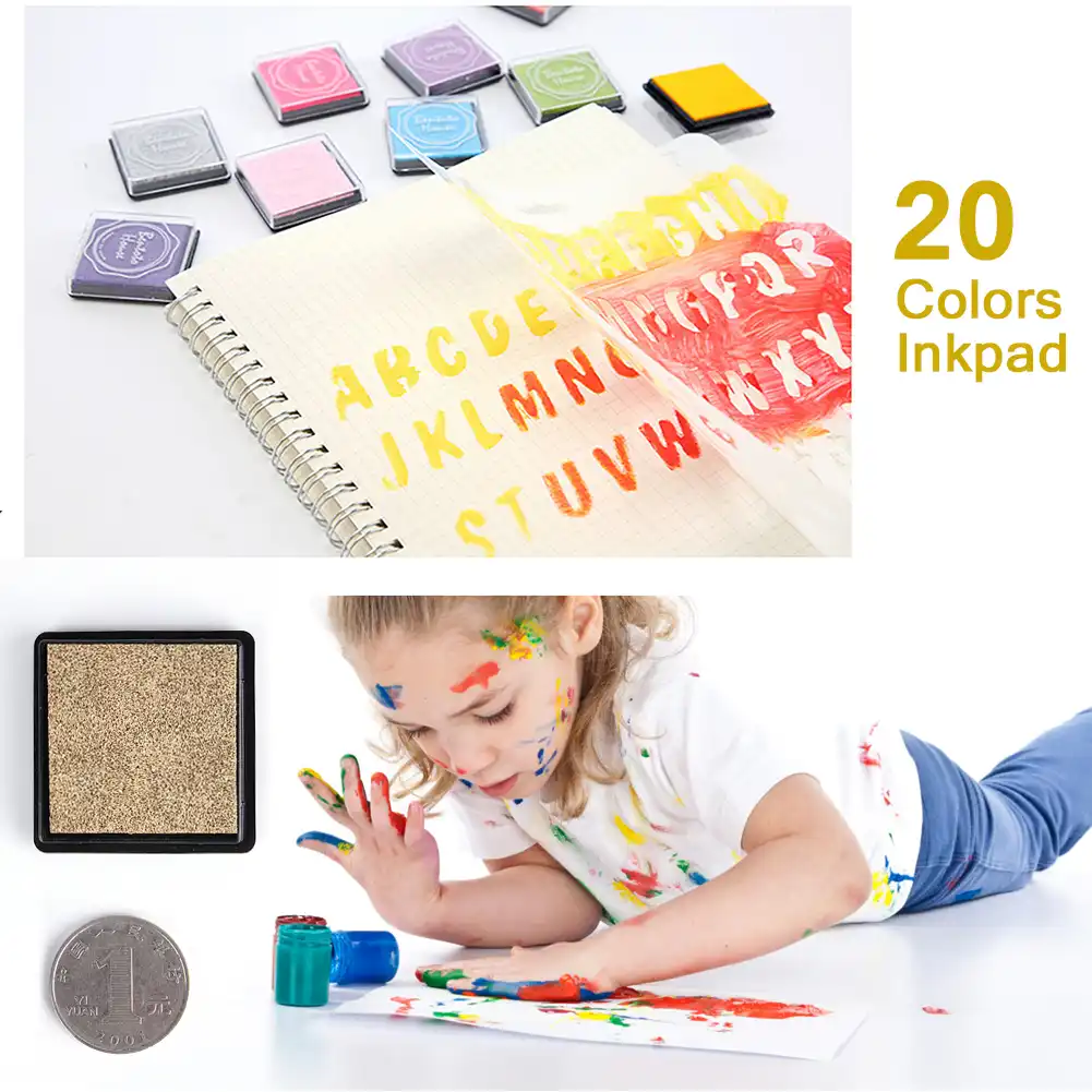 12/20/24 цветов Inkpad ручная работа, сделай сам, Ремесло Скрапбукинг набор чернил для рисования пальцев для детей Обучающие интерактивные игрушки