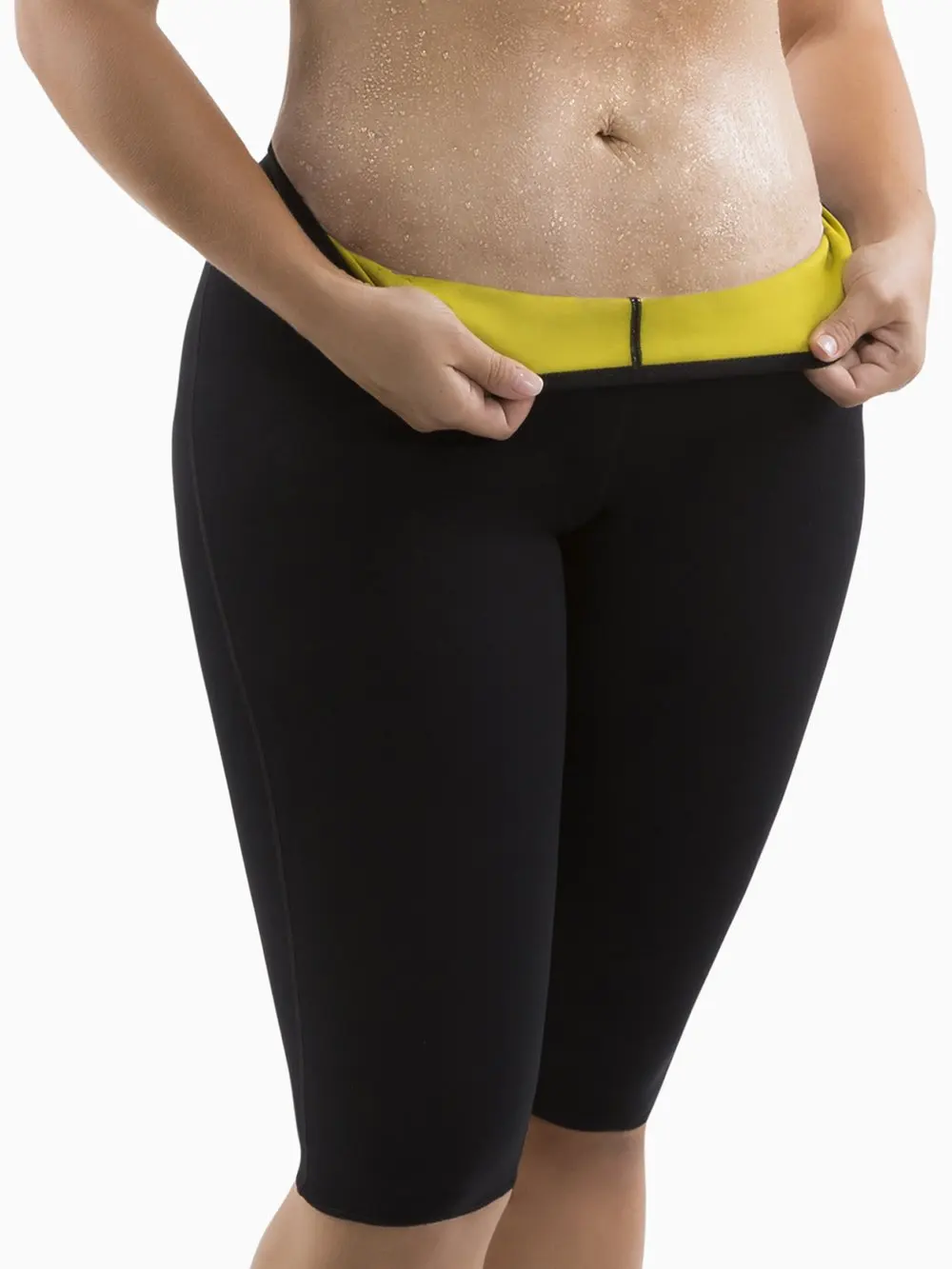Neoprene Men Women Sauna Yoga Pants High Waist Sweat Capris Fitness Weight Loss Fat Burning Sweat Sauna