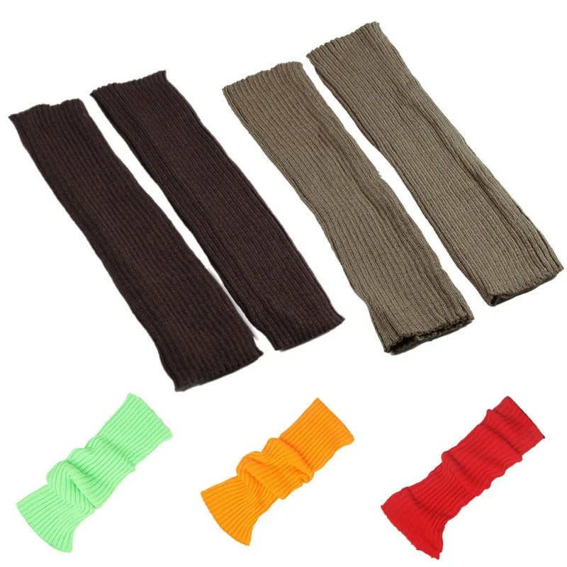 Autumn Winter Women Knitted Leg Warmer Solid Color Korean Warm Boot Socks Outdoor Leg Warmer