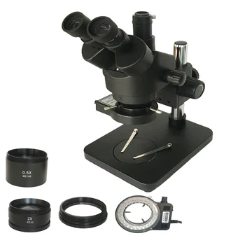 

Industrial Inspection Zoom 3.5X-90X electronic Trinocular Stereo Microscope Table Pillar Stand 56 Adjustable led lights lamp