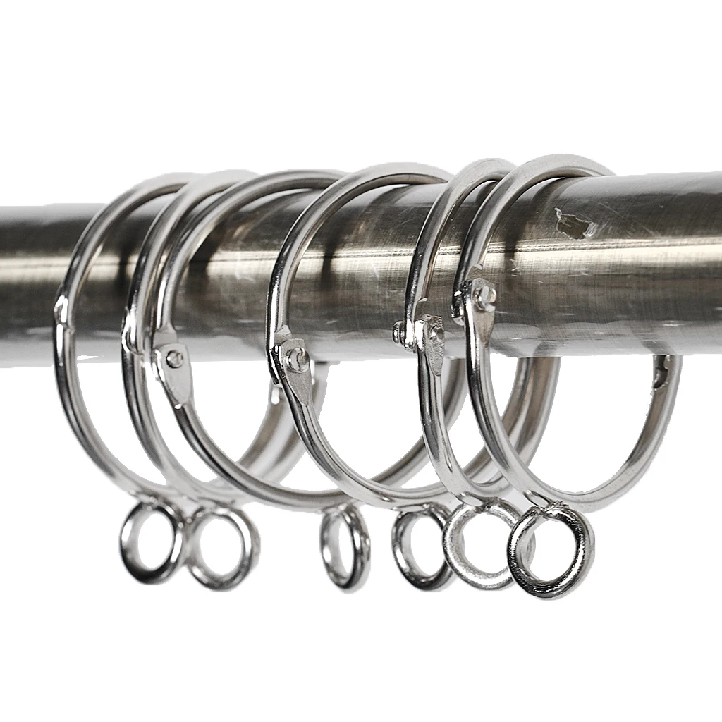 12 Pieces Silver 1.5-Inch Inner Diameter Metal Flat Curtain Rings Eyelets, Fits Up to 1.5 Inch Rod