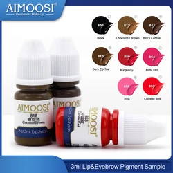 3ml X 3 bottles Aimoosi Lip&Eyebrow Pigment samples for Permanent makeup Tattoo Microblading eyebrow,lips eyelines tattoo ink
