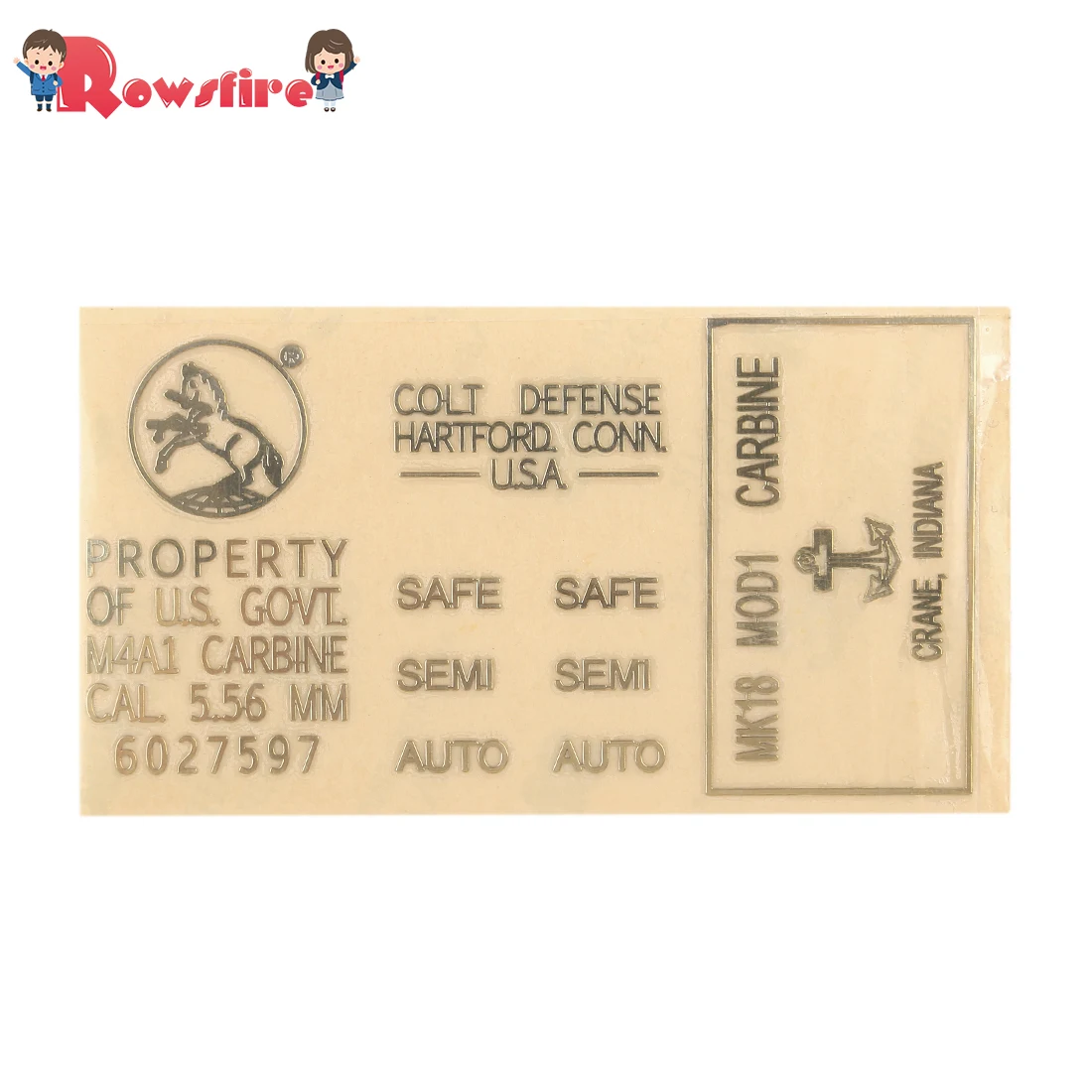 

Rowsfire 1 Pcs Gun Toy Decoration Metal Sticker Decals for Water Bullet Transmitter Cartridge Receiver - Golden