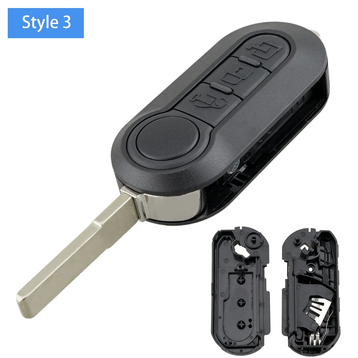 3 Buttons Remote Car Key Shell Fob Replacement Flip Folding Car Key Case Cover Fit for Fiat 500 Doblo Ducato Panda Punto Peugeot spark plugs