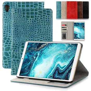 

Business Auto Sleep Wake Smart Case For Huawei Mediapad M6 8.4 inch Case Shockproof Crocodile Pattern Leather Flip Stand Cover
