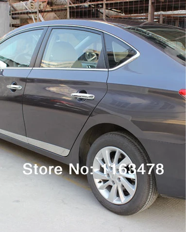 Для Nissan Sentra 2013 Нержавеющая сталь украшение автомобиля Боковая дверь линии Garnish средства ухода за кожей литье под давлением отделка