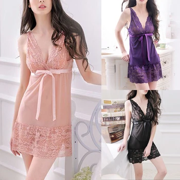 

2020 Summer Hot Lace Lingerie Sleepwear Sexy Nightgown Chemise Women's Nightdress Underwear Sexy Costume Intimate