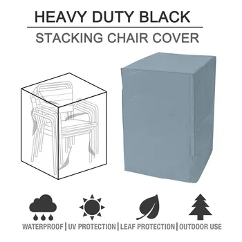 

Drawstring Dustproof Veranda Stacking Chair Cover Patio Wear Resistant BBQ Practical Waterproof UV Protection Outdoor Furniture